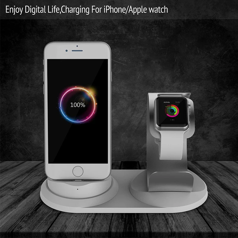  2 in 1 Charging Stand For iPhone11Pro X XR XS Max 8 7 6 Apple Watch Charger Dock Holder For iWatch 