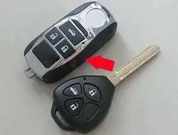 Изменение складной флип удаленный ключевой Shell для Toyota Camry Corolla RAV4 Reiz с 3 кнопки 5 шт./лот