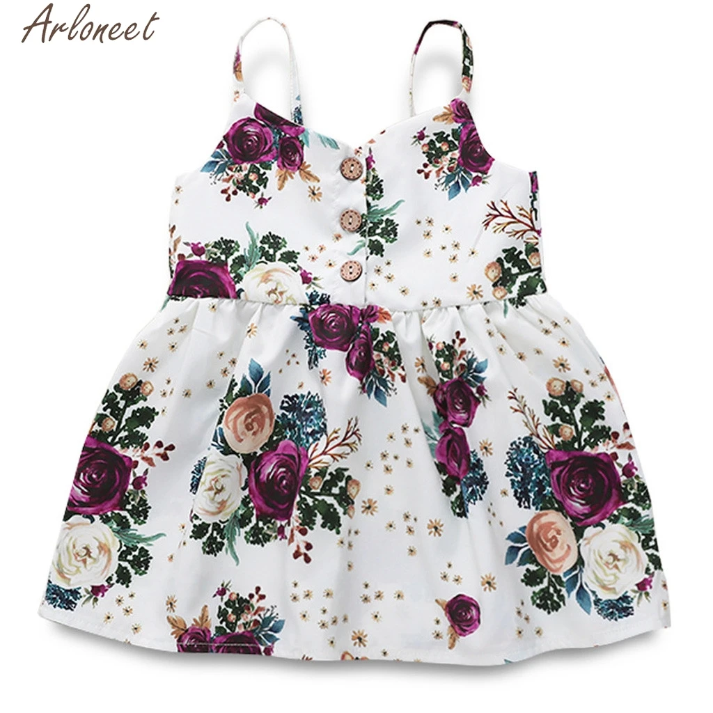 

ARLONEET Toddler Kids Baby Girls Dreses Straps Print Floral Casual dress girl dress for girls 2 and 3 years princess costume