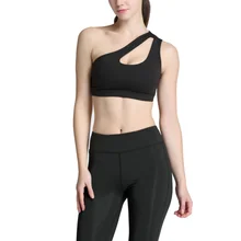 Одно плечо Фитнес сплошной спортивный бюстгальтер Для женщин Йога Бюстгальтеры тренажерный зал мягкий спортивный топ Спортивное Нижнее белье тренировки одежда для бега