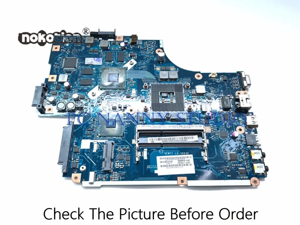 PCNANNY для acer aspire 5742 5742g 5741 5741G материнская плата ноутбука LA 5893P MBBR702001 HM55 DDR3
