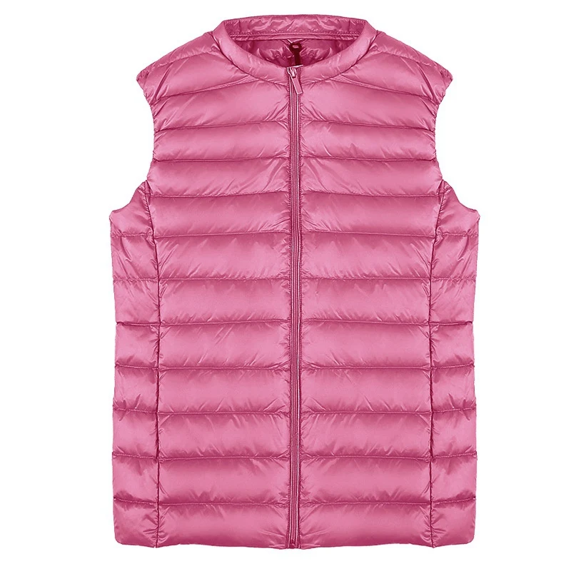 Kopen Vrouwen Mouwloos Vest Down Jacket Light Jas Winter Warme Vrouwelijke Lichtgewicht Jassen Mode Dames Ultra Dunne Donsjack S 4XL