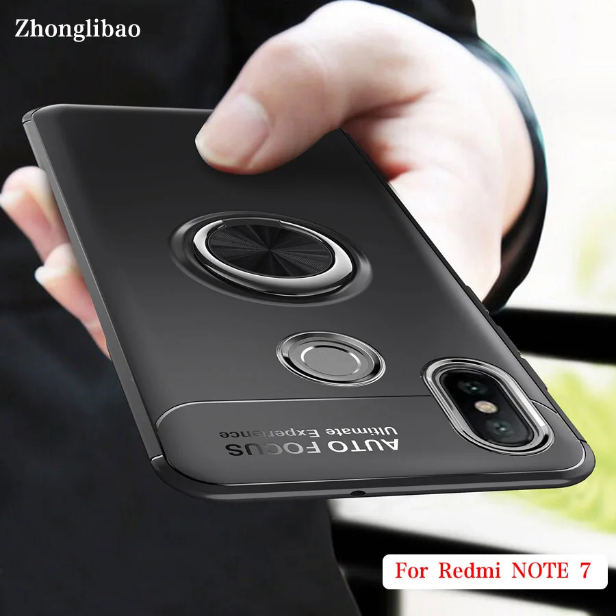 Чехол для Redmi Note 7 с магнитным кронштейном Мягкая силиконовая задняя крышка из ТПУ