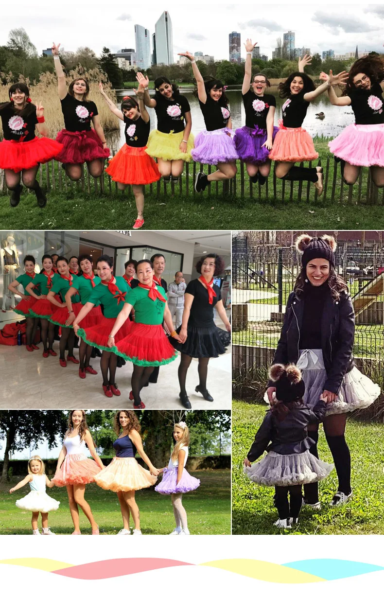 Qualidade do Bebê Saias de Balé para Festa Alta Meninas Tutu Saia Pettiskirt Camada Fofo Crianças Dança Princesa Menina Tule Miniskirt 16 Mamãe e Bebê