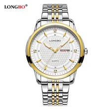 Лидирующий бренд LONGBO, мужские деловые водонепроницаемые часы, мужские повседневные кварцевые часы, мужские часы, наручные часы, Relogio Masculino 5006