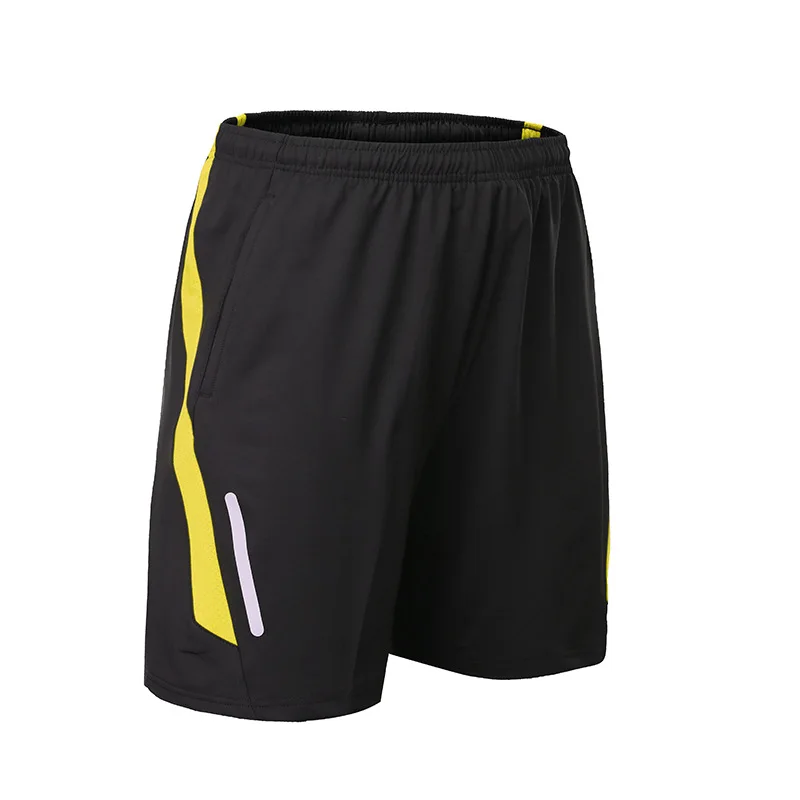 Для мужчин спортивные шорты занятия в тренажёрном зале Бег Фитнес Шорты для бадминтона и настольного тенниса Шорты мужские спортивные шорты с карманами Спортивная zumaba - Цвет: Black yellow