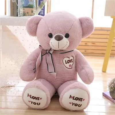 light brown 1 шт., большой плюшевый мишка I Love You, большая плюшевая игрушка с сердечком, мягкий подарок на день Святого Валентина, День рождения, для девочек, Brinquedos - Цвет: light brown