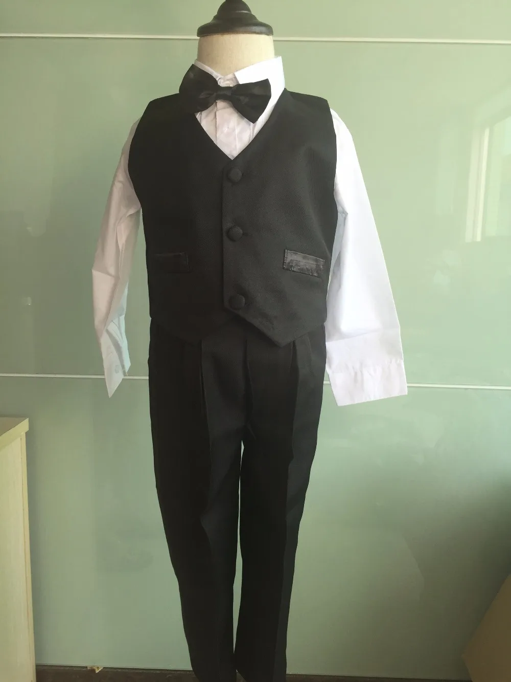 Kids/Children Black Formal Boys Wedding/Tuxedo Suits Boy Blazer Suit Mariages/Perform Dress Costume Infants Blazer 5 pcs/set