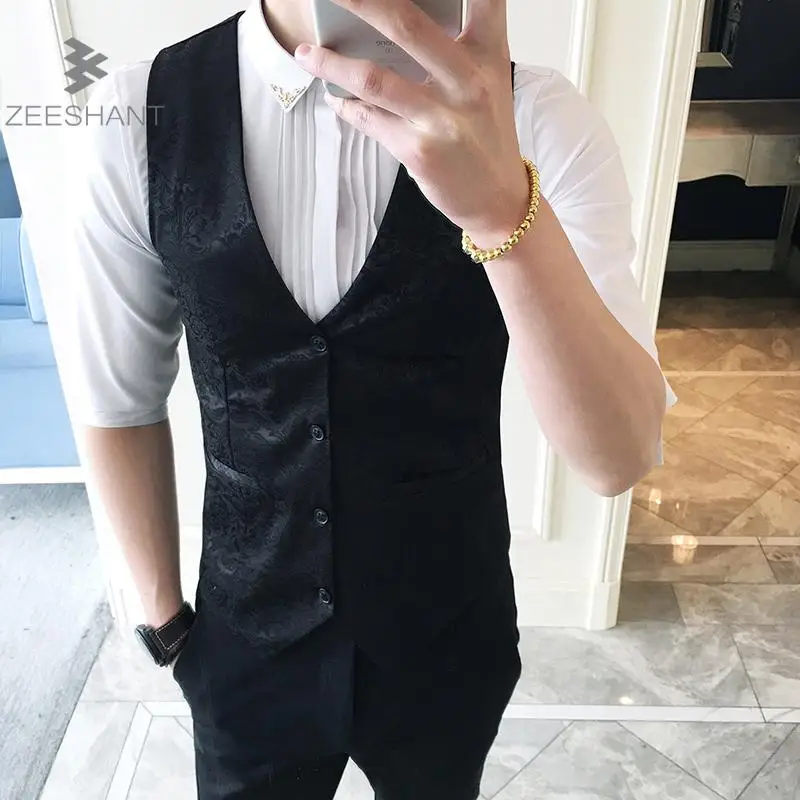 Для мужчин S костюм жилет мужской Британский Свадебный Slim Fit Мужчин Платье
