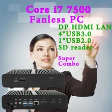 Mini PC Fanless Core i7 7500U Ordinateur De Bureau Windows 10 Nettop Intel NUC barebone systme Kabylake HTPC HD620 Graphique 4 K