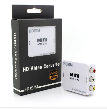 (Industrial ICs Program) Mini HD Video Converter Box HDMI to AV/CVBS L/R Adapter 1080P HDMI2AV Support NTSC and PAL Output |