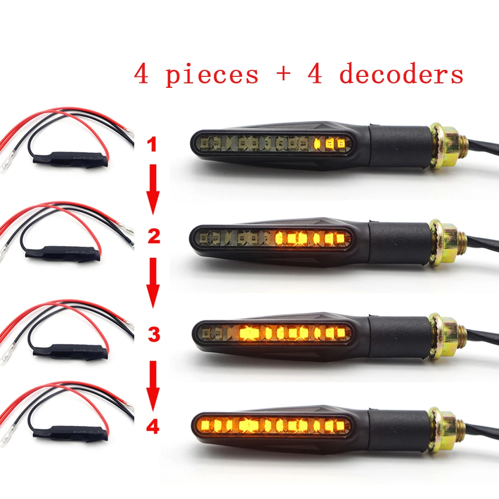 

Flowing Clignotant Moto LED Blinker Motorcycle Turn Signals stop Indicator Flasher For vespa px bmw f800r suzuki sv tdm 900