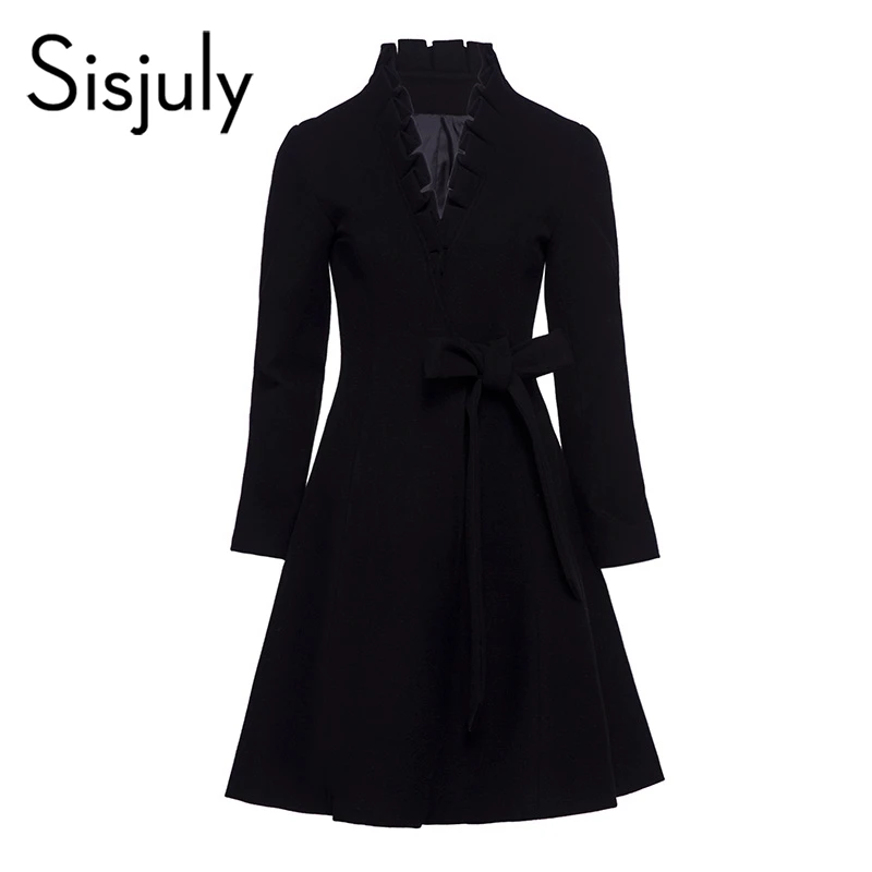 Sisjuly women's Casual Coat 2019 Autumn Winter Solid Long