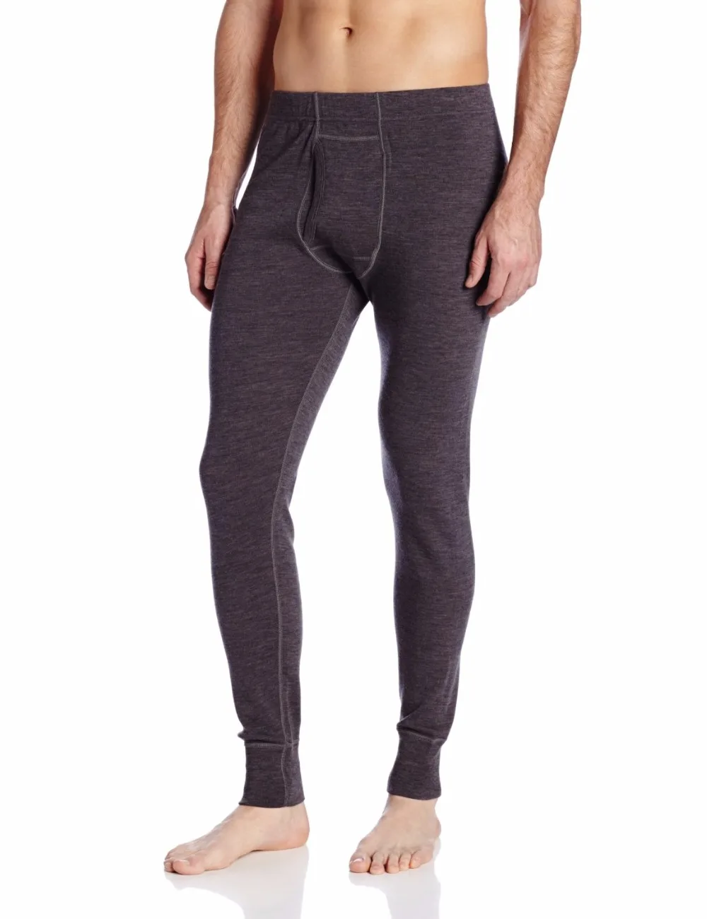 

Male Pure 100% Fine New Merino Wool Men's Athletics Midweight Bottom Outdoors winter Thermal Underwear Pants CharcoalGrey