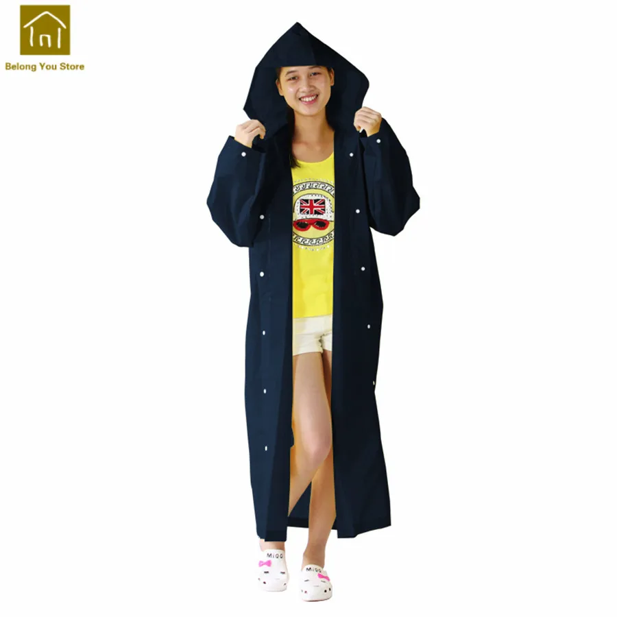 Длинный плащ с капюшоном Открытый Для женщин Кемпинг дождь пончо Для ...