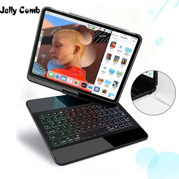 

Jelly Comb Wireless iPad Keyboard Case for iPad Pro 12.9 2018 Protective 7 Colors Backlit Buletooth Keyboard With Pencil Holder