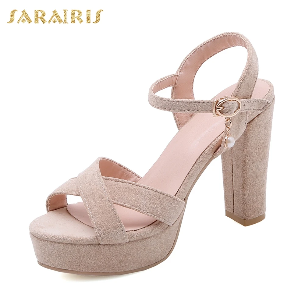 

Sarairis 2019 New Elegant Big Size 34-43 Platform Sandals Women 2019 Summer Ladies Sexy Shallow Sandal High Heels Shoes Woman