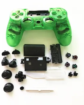 

For PS4 Pro JDS 040 JDM 040 V2 Controller Transparent Crystal Full Set Housing Shell Case buttons mod kit Faceplate Replacement