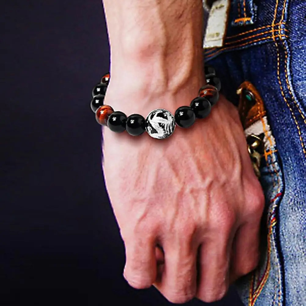 

Fashion Dragon Tiger Eye Beads Stone Buddha Strand Bracelet Jewelry 2019