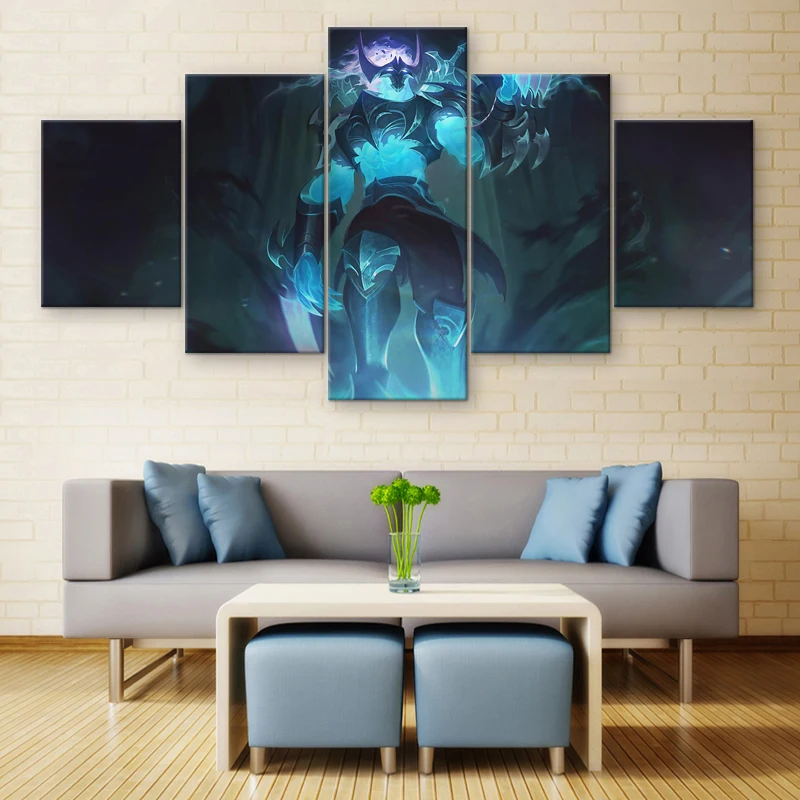 Modern-Wall-Decor-Painting-Poster-5-Panel-Home-Decor-League-of-Legends-Zed-Canvas-Print-Game (2)