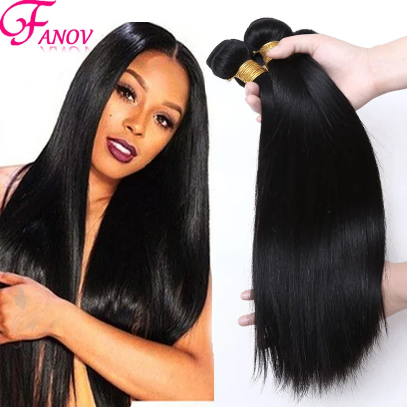 2 Bundles Brazilian Hair Jet Black Brazilian Straight Hair ...