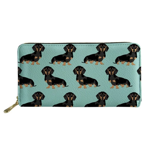 Coloranimal Dachshund Dog Women Large Capacity Handbag 3D Animal Print Brand Design 2Pcs Set Shoulder Bag Lady Leather PU Wallet 