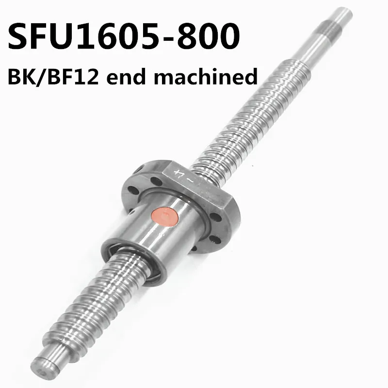 

Free Shipping SFU1605 800mm RM1605 800mm Rolled Ball screw 1pc+1pc ballnut SFU1605 + end machining for BK/BF12