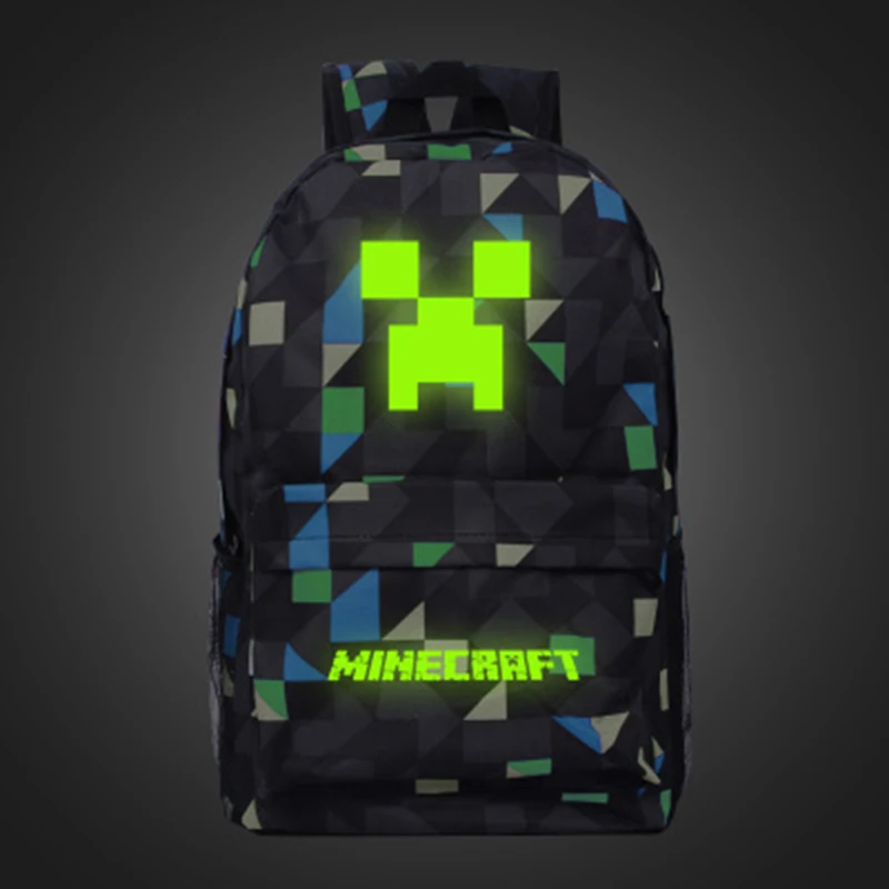 Minecraft Teenage Backpack Luminous Boys Girls School Bag Women Women Travel Game Pattern Rucksack Mochila Schoolbag BP0250 (4)