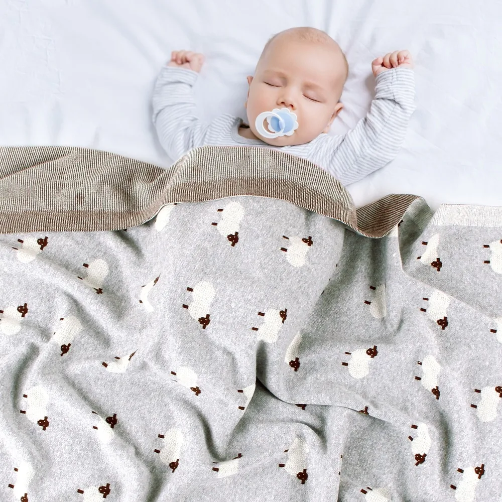 Одеяло для новорожденного пеленать белье для коляски обернуть Мультфильм Альпака трикотажные Infantil мальчиков девочек хлопчатобумажное одеяльце детей одеяла