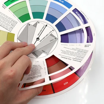

New Tattoo Nail Pigment 12 Color Wheel Paper Card Supplies Three-tier Design Mix Guide Round The Central Circle Rotates