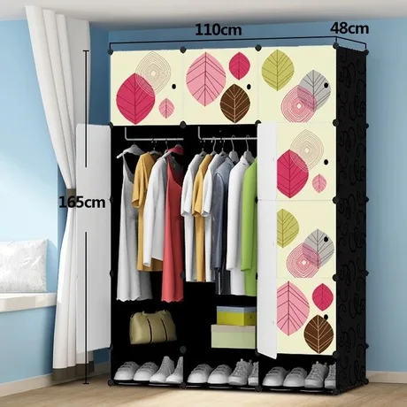 Гардероб, спальня мебель для дома Смола+ стальной шкаф для хранения одежды стеллаж в сборке шкаф мульти размер одежды органайзер - Цвет: size C
