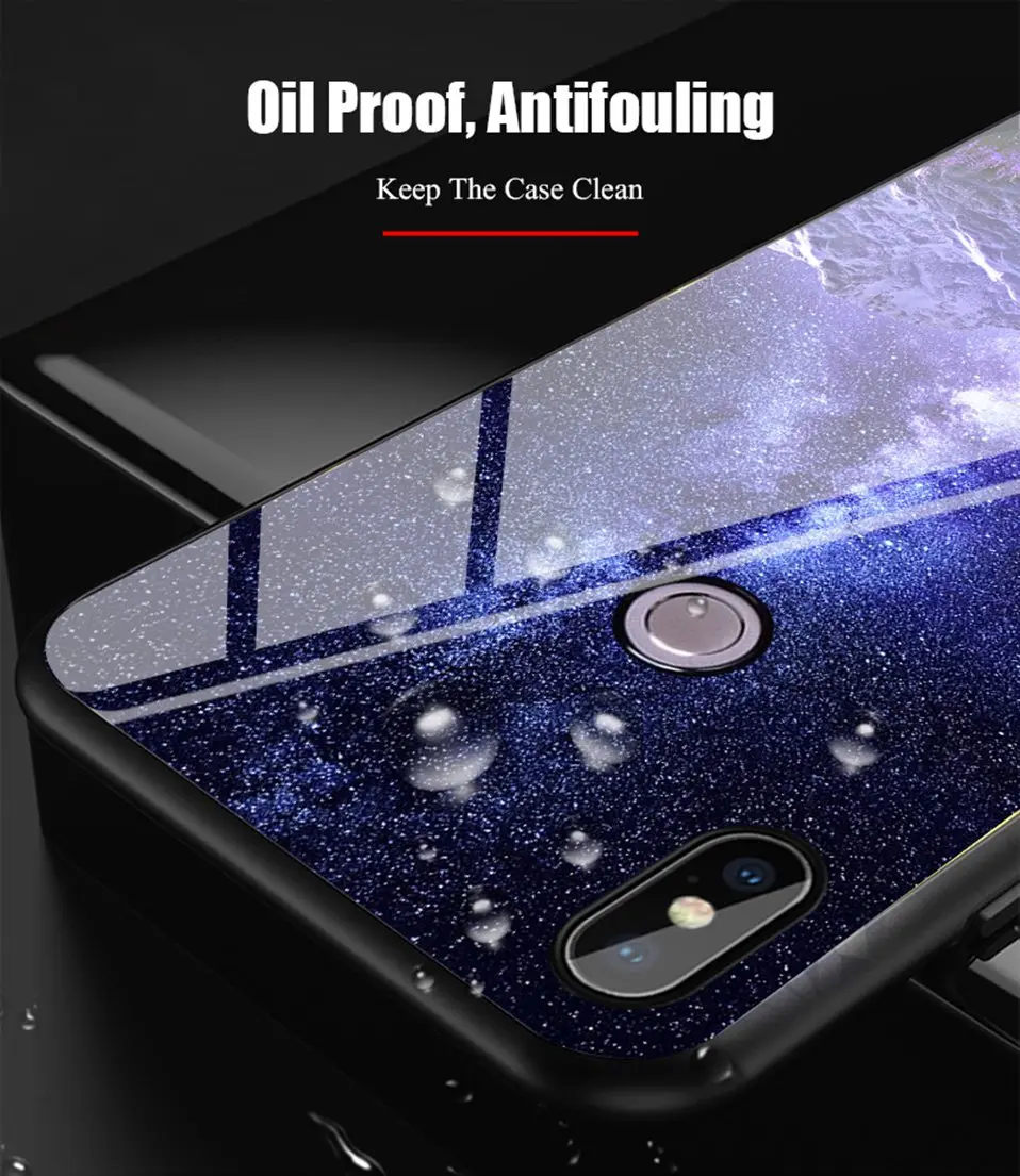 Stars Glass Case For Xiaomi Redmi Note 5 Pro 4X Coque Silicone Luxury Case For Xiaomi Mi A1 A2 Lite Redmi 6A 6 Pro 5 Plus Cover  (10)