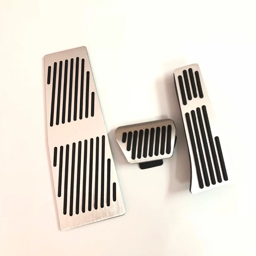 

LHD No Drill Pedals Aluminum Fuel Gas Brake Pedal Pad Free Punch AT For BMW E60 E61 E63 E64 E70 M5 M6 Silver Replacement