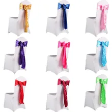 20 шт. 15x275 см сатиновое кресло Sashs атласные чехлы для стульев банты домашняя Свадебная вечеринка, украшения для гостиничный Банкетный стул Декор