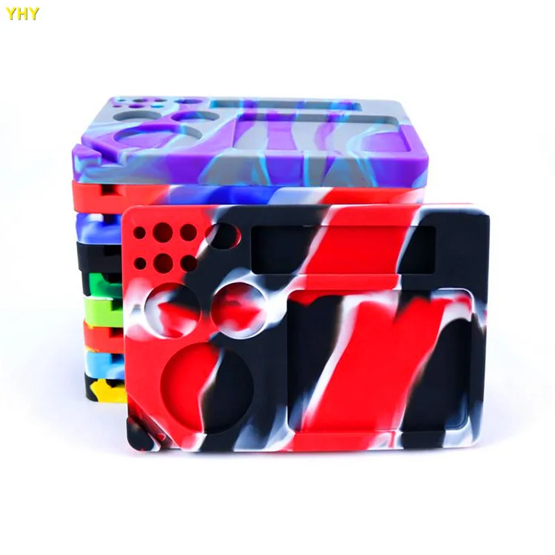 Tobacco Hand Roller Roll Case Dish Tobacco Storage Dabber Smoking Dry Herbs Wax Silicone Rolling Tray Dab Mat01