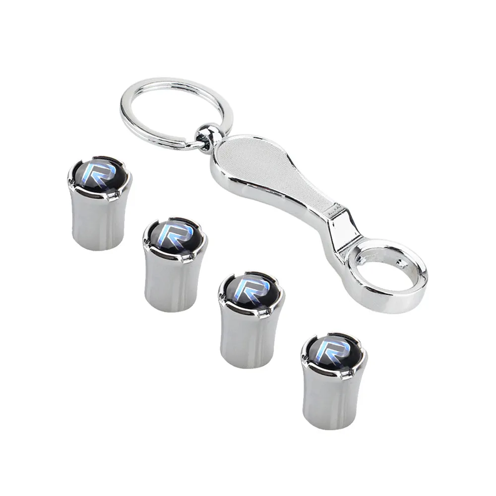 Tire Valve Stems Caps With Wrench For Volvo R V40 V50 V60 V70 S40 S60