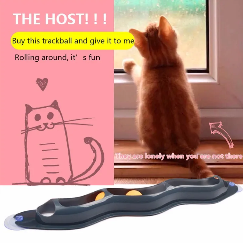 Pet Cat Ball Toys Interactive Funny Tracking Ball Toys Cat Practical Intelligent Window Suction Cup Track Balls New Pet toy ball Pet Cat Ball Toys Interactive Funny Tracking Ball Toys Cat Practical Intelligent Window Suction Cup Track Balls New Pet toy ball