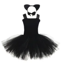 Рождественское праздничное платье для маленьких девочек; платье на День Благодарения; маскарадный костюм на Хеллоуин; одежда с повязкой на голову с котом для детей 1-10 лет