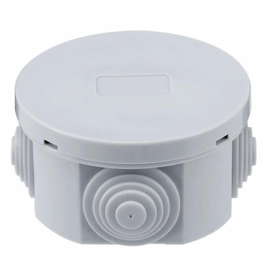 New Round Waterproof Junction Box Weatherproof Grey Plastic Electric Enclosure Case Distribution Terminal Box 65x35mm / 80x40mm