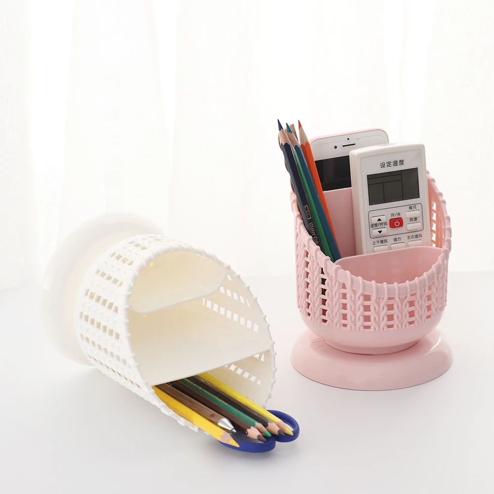 

Multifunction Cylinder Hollow Pencil Holder Round Makeup Brush Container Desktop Storage Basket Creative Table Pot