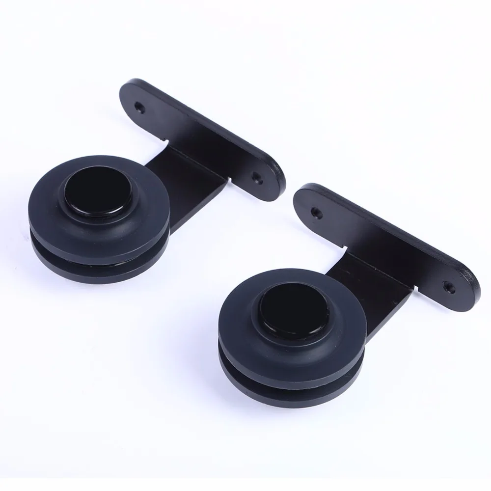 LWZH Heavy Duty Sliding Barn Door Hardware Kit Black T- Shaped Roller for Closet Sliding Door