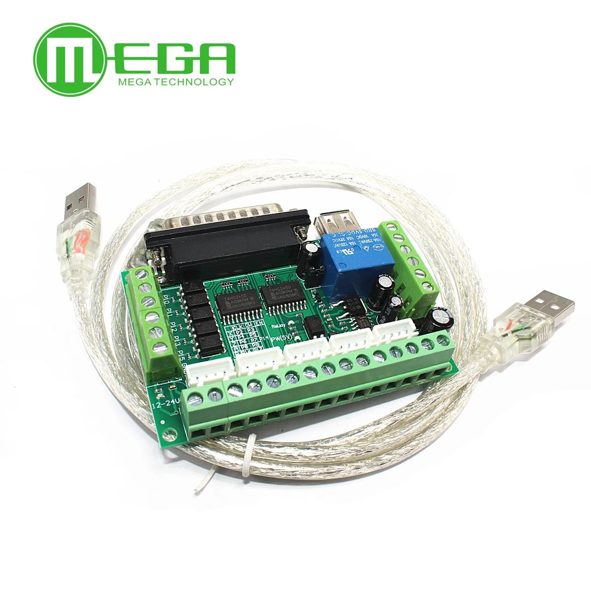 

Upgraded 5 Axis CNC Interface Adapter Board For Stepper Motor Driver Mach3 +USB Cable