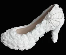 2016 Free shipping Lace rose flower bridal shoes Fashion Women high heels Wedding shoes woman wedding shoes Bridesmaid Shoes