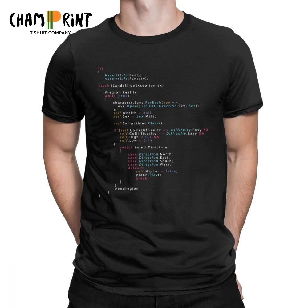 

Is This The Real Life Coding Programming Programmer Men Tee Shirt Hip Hop Korea Pop T Shirt Cotton Clothing Funny 5XL T-Shirts