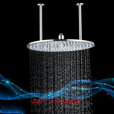 Round chrome Poiqihy20'' Насадки для душа со светодиодной хром/матовый/Orb площади и круглый потолочный Насадки для душа осадков Насадки для душа - Цвет: Round chrome