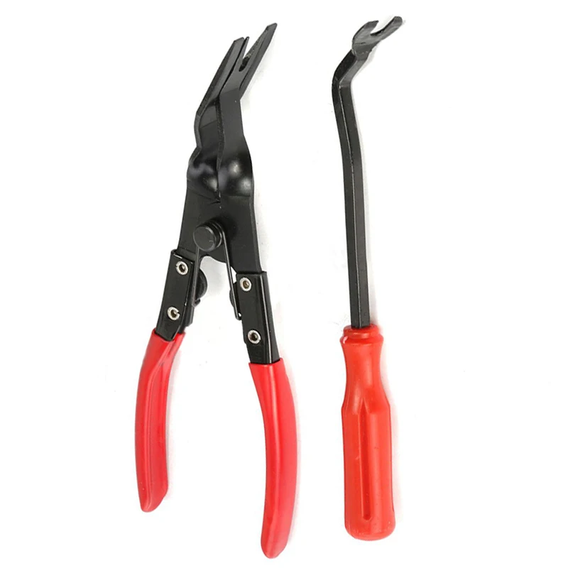 2pcs Car Door Card Panel Upholstery Remover Trim Staples Clip Quick Removal Pliers Pry Bar Tool Set Mayitr Hand Tools