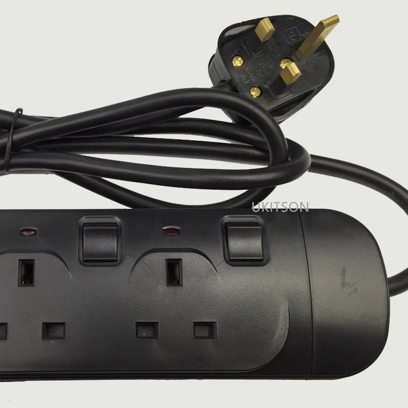 Black Color UK Socket Power Strips pic 6