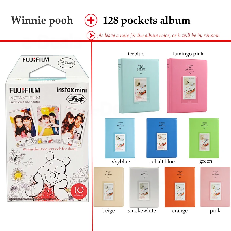 Fujifilm Instax Мини пленка Винни Пух 10 листов fr Instax Mini 9 8 7 s 70 90 25 мгновенный Polariod камера мобильный принтер SP-2 1