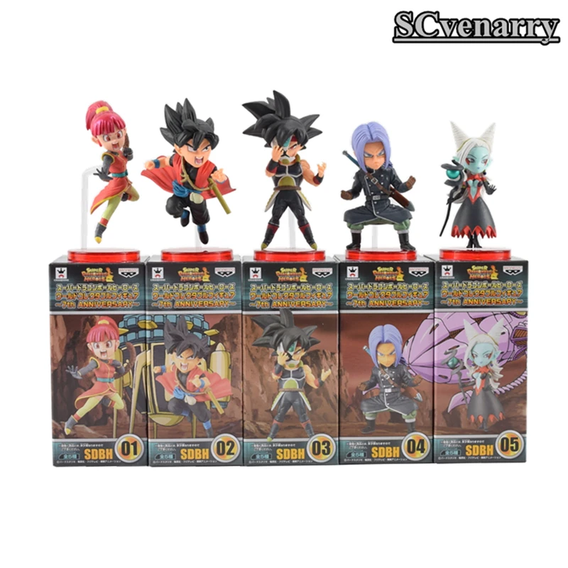 5 шт./компл. Dragon Ball Z WCF 7th anniversary Zeno Goku trunks Towa Vegeta супер Ball-Z ПВХ фигурка модель