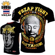 VSZAP Shakyamuni fighting muay Thai boxing MMA fighting Boxing рубашки для бокса с коротким рукавом футболки для мужчин для фитнеса без мышц comba